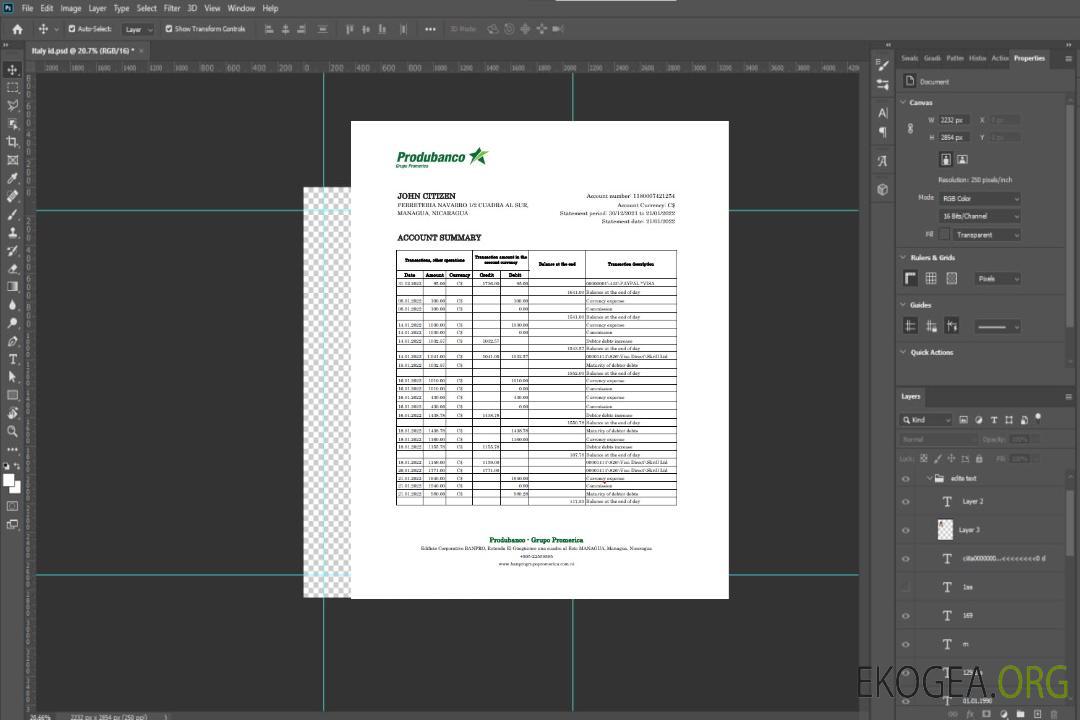 Modèle Excel et PDF de relevé bancaire de la Banco de la Producción du Nicaragua template Modèle Excel et PDF de relevé bancaire de la Banco de la Producción du Nicaragua template